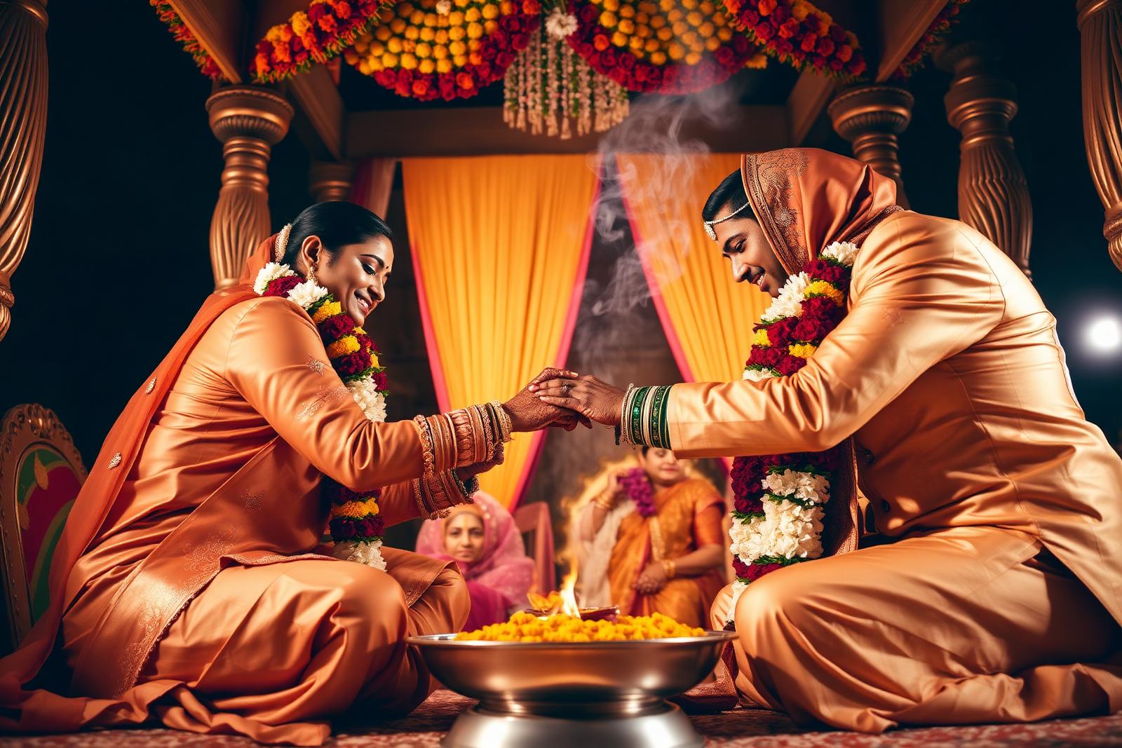Hindu wedding mandap ceremony